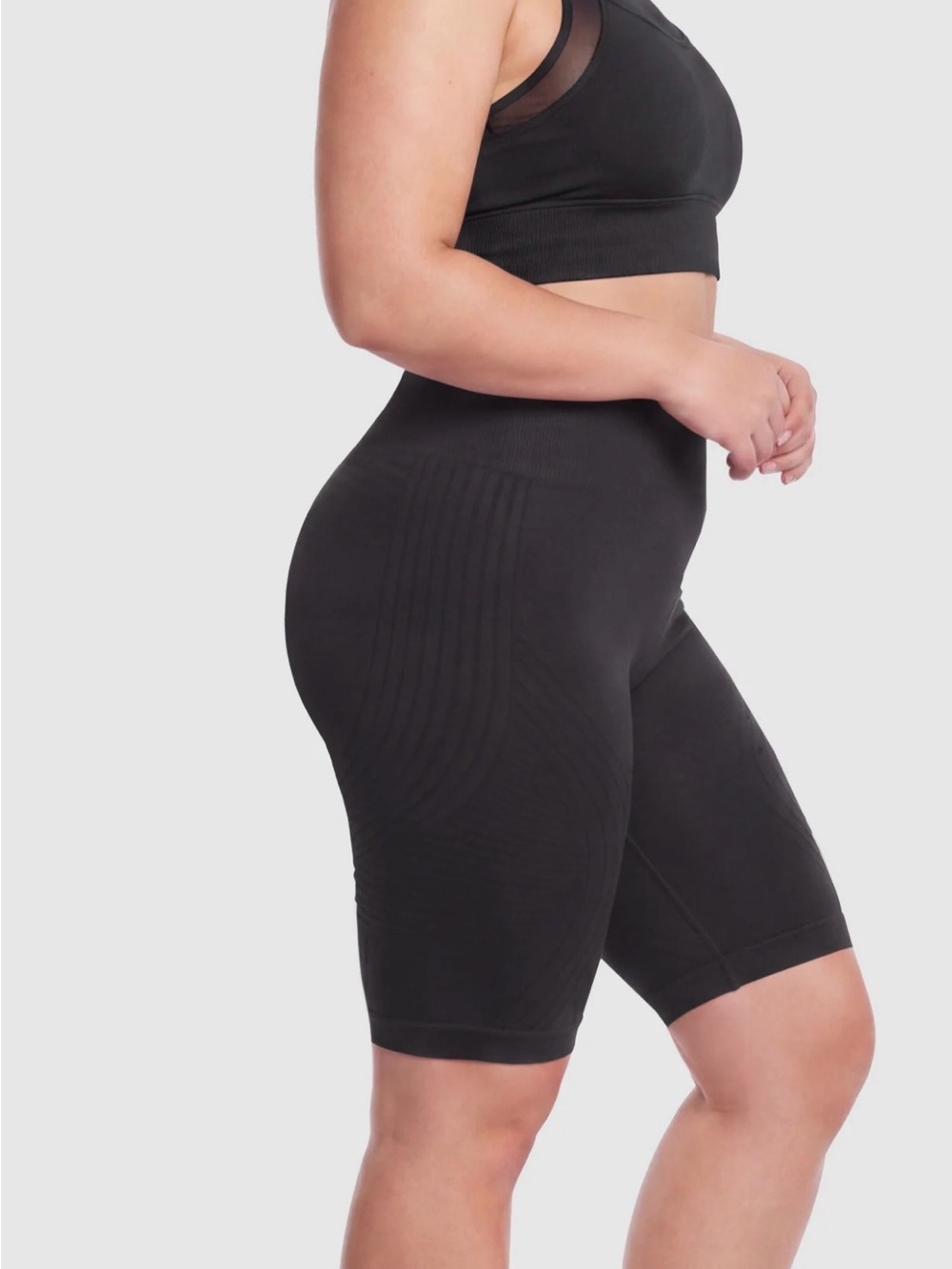 IONIX 3XL High-Waist Black Compression Seamless Bike Shorts